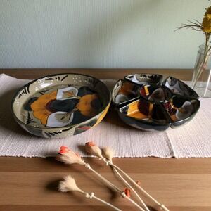 Mexican Talavera Pottery 7 Piece Chip & Dip Taco Appetizer Serving Set